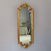 European bathroom mirror French bathroom retro gold decorative mirror makeup wall hanging mirror entrance dressing mirror fitting mirror