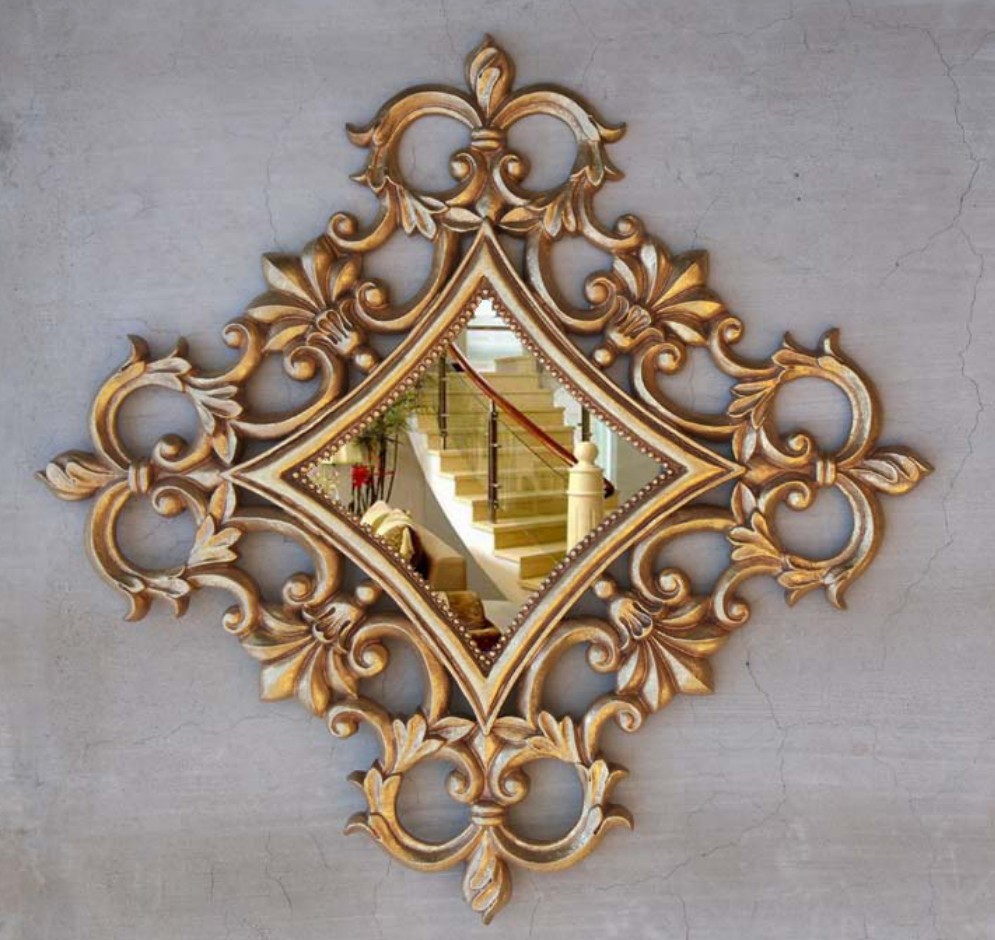 New European style American country hotel bedroom background wall cosmetic mirror wall hanging piece decorative mirror porch Wall Mirror