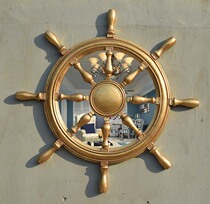 Direct selling European Mediterranean style sailing rudder handwheel decorative mirror hall mirror clubhouse KTV bar bathroom mirror