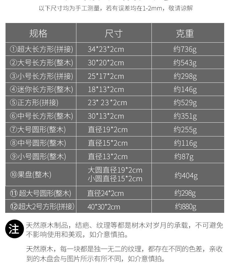 Gỗ óc chó màu đen khay gỗ hình chữ nhật đĩa gỗ hình đĩa - Tấm khay tra dep