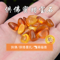 The Seven Treasures Hidden Gemstones for Buddha Manzha Large Beeswax Gemstones Raw Mineral Beeswax Shapeful and Full 5g Serving