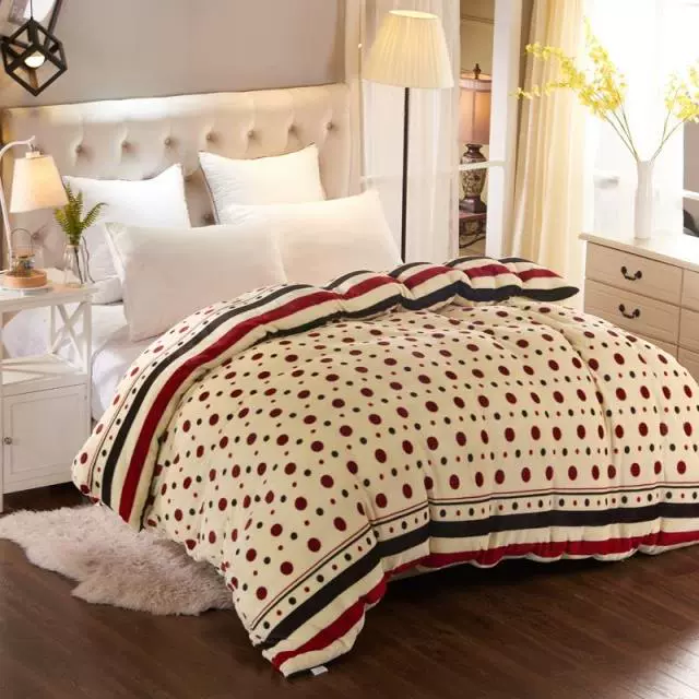 Coral quilt cover trẻ em dày mùa thu và mùa đông flannel cộng với nhung đơn mảnh nhung sinh viên đại học duy nhất chăn đôi 	chăn phao dày	