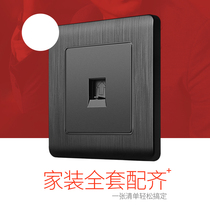 Black Wire Drawing 86 Type Wall Switch Socket Panel Network Cable Socket Network Interface A Single Computer Socket