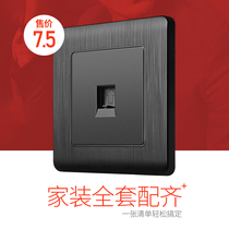 Black Wire Drawing 86 Type Wall Switch Socket Panel Telephone Socket