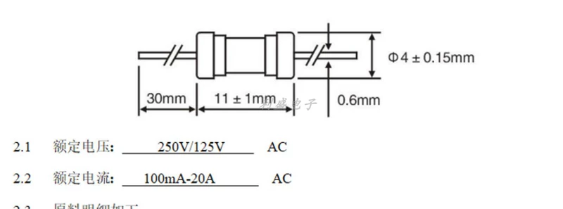 Cầu chì chốt 3.6*10 Cầu chì 250V 0.5A 1A 2A 3A 4A 5A 6.3A 10A