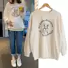 Maternity clothes spring and autumn suit tops Fashion Western school loose medium and long version sweater large size net red spring clothes