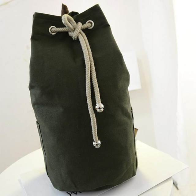 2023 New Trendy Canvas Bag Men's Bag Bucket Bag Backpack Sports Large Capacity Fitness Bag Bucket Basketball Bag