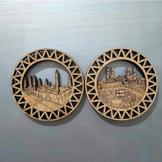 Decorate the refrigerator with a wooden carved magnet Hui Hui articles national handicraft pair