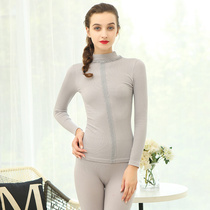 Middle-aged and semi-high-neck womens autumn clothes autumn pants suit beauty body warm underwear Mom base cotton sweater autumn and winter