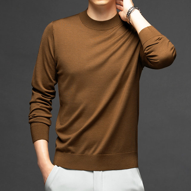 ເສື້ອຢືດຜ້າຂົນຫນູຄໍເຕົ່າບາງໆບາງໆສໍາລັບຜູ້ຊາຍ 100 ເສື້ອຍືດຜູ້ຊາຍທີ່ມີຂົນສັດບໍລິສຸດ knitted bottoming sweater ດູໃບໄມ້ລົ່ນແລະລະດູຫນາວແບບໃຫມ່