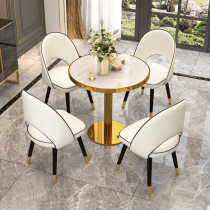  Sales office Light luxury negotiation table and chair combination One table and four chairs Simple modern leisure reception round balcony small round table