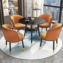 Rock marble negotiator tables and chairs combination Lightly luxury modern business reception leisure shop negotiator small round table