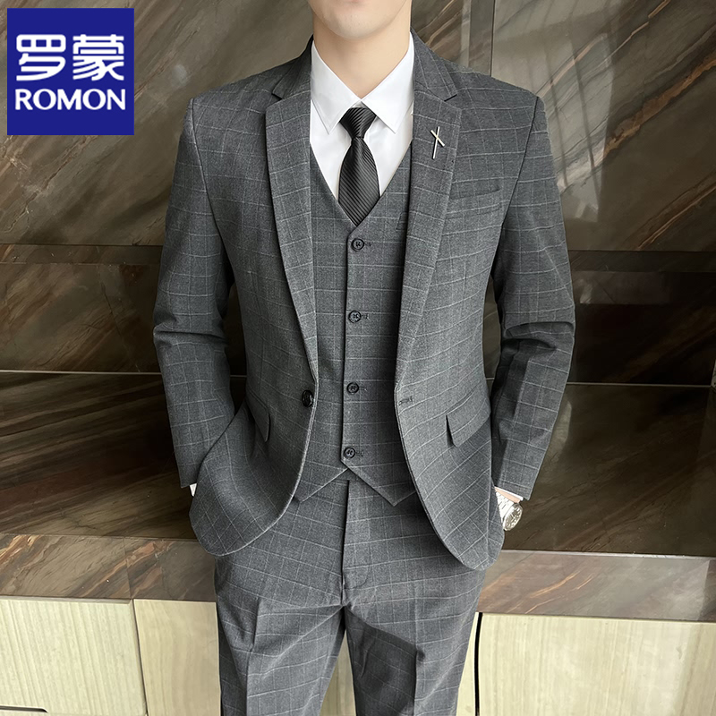 Roemon men's suit suit Korean version Neo Groom Wedding Dress Dress Casual Yingren Professional Suit Jacket-Taobao