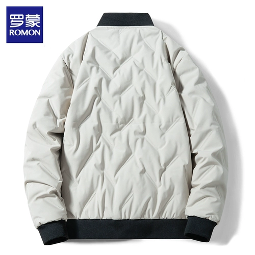 Мужской зимний короткий пуховик, трендовая бейсбольная бархатная мужская куртка, в корейском стиле, утиный пух