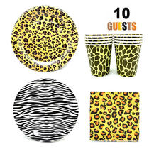 Amazon partys new zoo themed party decorated BAO WEN paper disc tiger print childrens birthday party