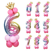 Birthday Party Big Numbers Balloon Decoration 123456789 Rainbow Digital