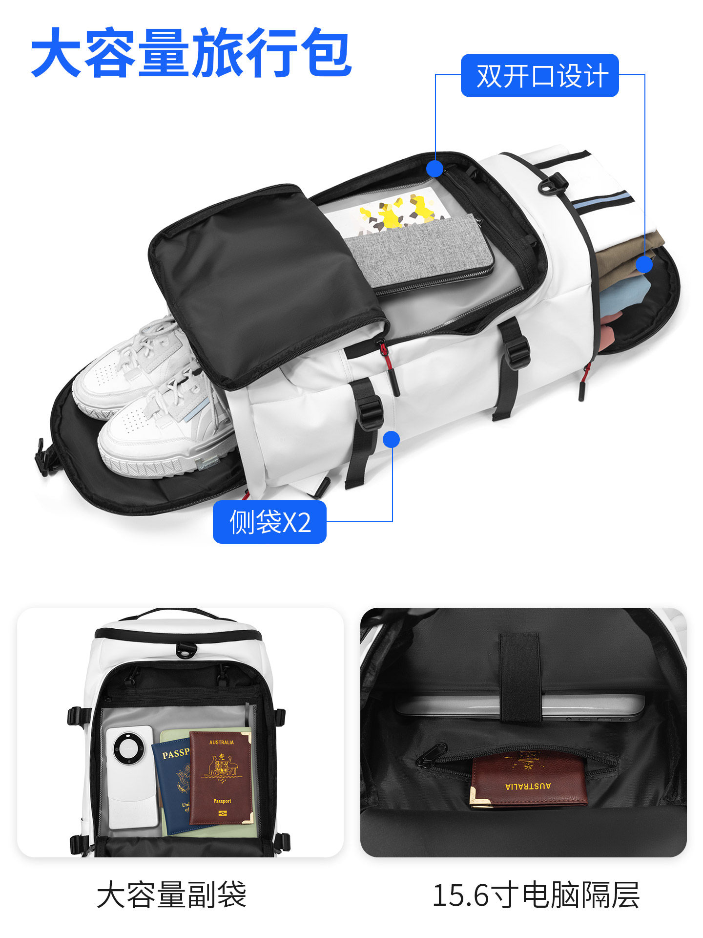 Backpack Men's Backpack Functional Outdoor Cycling Multi-Functional Travel Computer Bag Large Capacity Sports Travel Mountaineering Bag