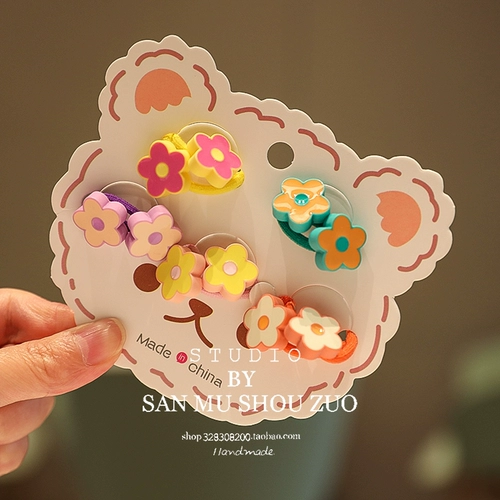 Детский маленький мультяшный аксессуар для волос, детская безвредная резинка для волос, не повреждает волосы