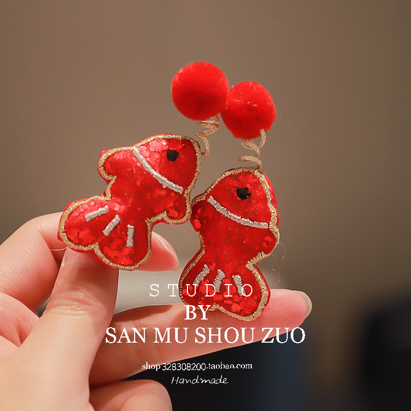 Dragon Year New Year Hair Accessories Baby's Head Decorated With Ancient Wind Beiying-year Festive Red Card Children Hairpin Hairpin Girl Hair Rope Accessories-Taobao