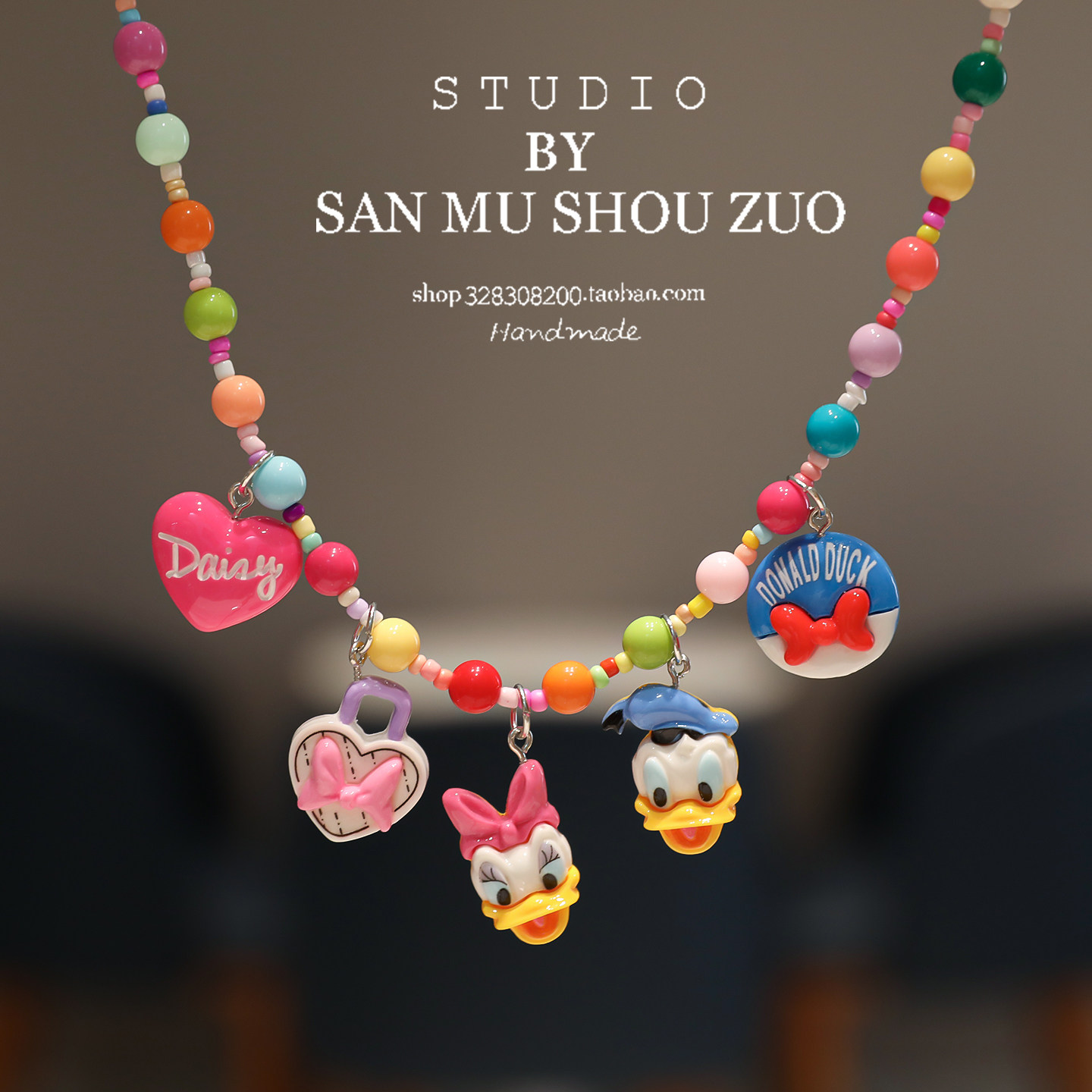 韩版新款儿童项链彩宝串珠，多巴胺女孩专属可爱礼物，宝宝锁骨链女孩必