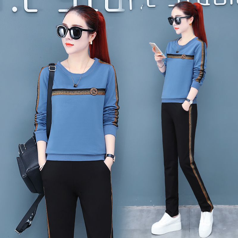 Sports Suit Women Spring Autumn 2022 New Fashion Loose Korean version large size Slim Long Sleeves Casual two style early spring