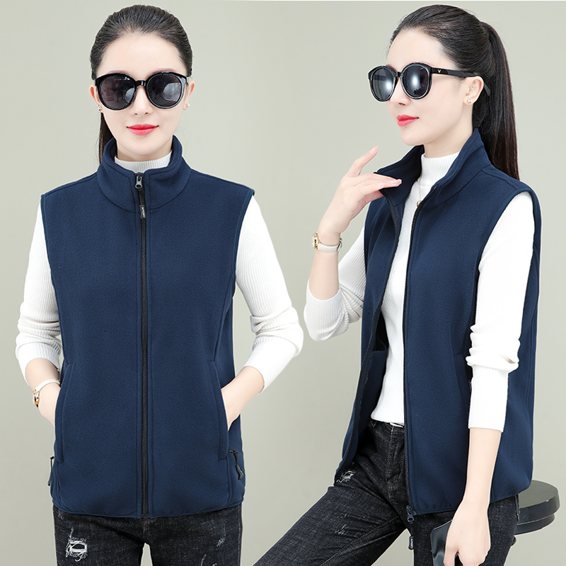Fleece Vest for Women, Autumn and Winter Short Style, New Warm Polar Fleece Vest, Sleeveless Coral Fleece Vest
