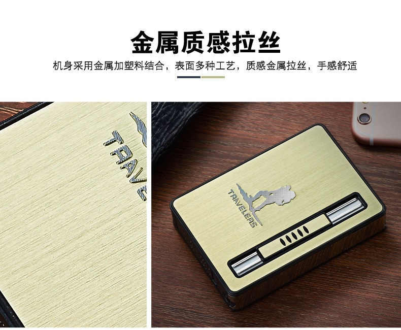 Sáng tạo hộp thuốc lá tự động bom khói nhẹ hơn 10 gậy chống gió di động miễn phí cá nhân tùy chỉnh chữ - Bật lửa bat lua