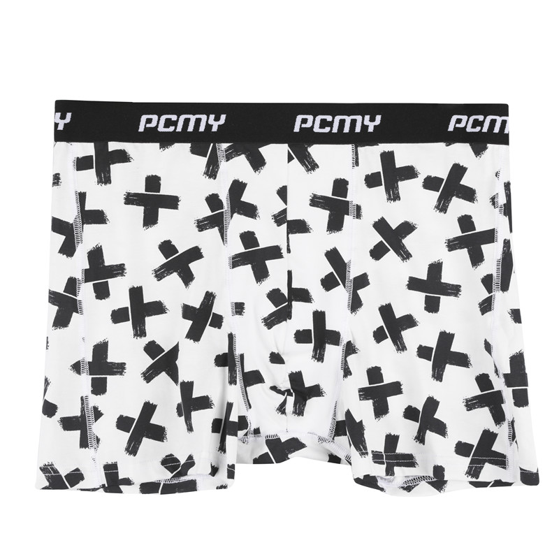 PCMY tide brand boxer couple underwear logo brush paint printing leggings simple breathable mid-waist short underwear men and women