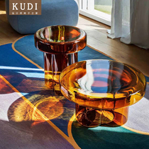 Nordic Designer Round Glass Edge A Few Personalities Creative Living Room Tea Table Art Small Family Style Creative Combined Round Tea Table