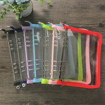 Korean ins style zipper transparent 6-hole A5A6 loose-leaf book shell horizontal line square blank note book hand book