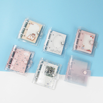 Mini mini3 hole binder hand book Korean ins Wind chasing Star Girl diary notebook transparent shell