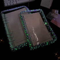 Cute girl heart a5a6 hand account book shell detachable high-value luminous 6-hole loose-leaf notebook for girls