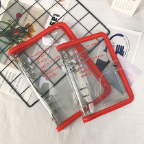 Korean ins style simple a5a6 snap button hand ledger shell transparent pvc soft leather Polaroid 6-hole loose-leaf album