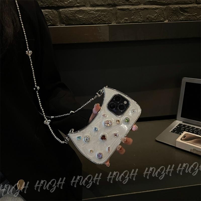 Japanese Tomo Trendy Brand High-End Cross-Body Three-Dimensional Gemstone Bag Suitable for iPhone 17/16/15 Apple Phone Case