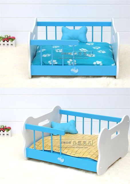 Cũi thú cưng Teddy hơn gấu chó giường gỗ thú cưng giường chó giường vật nuôi cần thiết hàng ngày nệm gỗ mèo mèo mèo giường Bát ăn inox cho chó