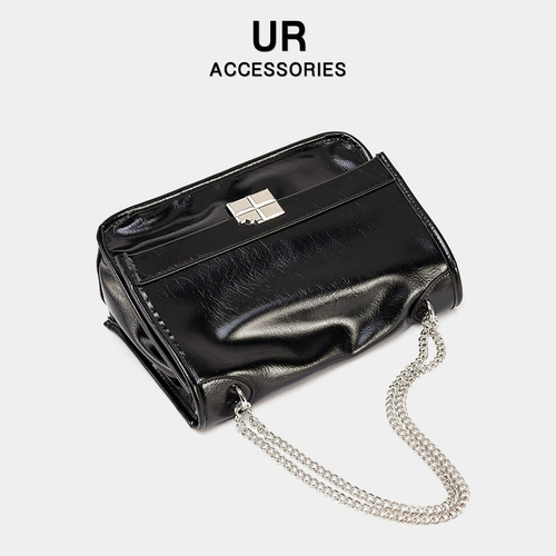 Сумка на одно плечо, цепь, вместительная и большая модная сумка через плечо, на цепочке, из натуральной кожи