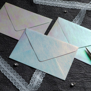 ins Wind Silk Pattern Iridescent Envelope Handwritten Letter Paper Romantic Confession Love Letter High-End Laser Paper Gradient Envelope
