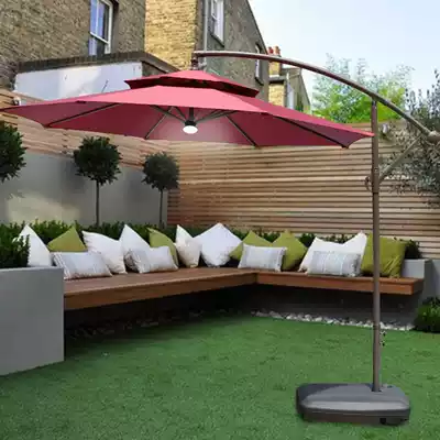 Outdoor parasol 3 meters large parasol Outdoor stall courtyard umbrella Watchtower security banana umbrella Roman umbrella folding