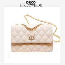French DRCO women bag summer 2021 New SIMPLE diamond chain small square bag leather small fragrant wind shoulder shoulder bag
