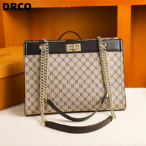 French luxury brand DRCO bag retro large capacity hand Titot bag leather Sense single shoulder slope bag