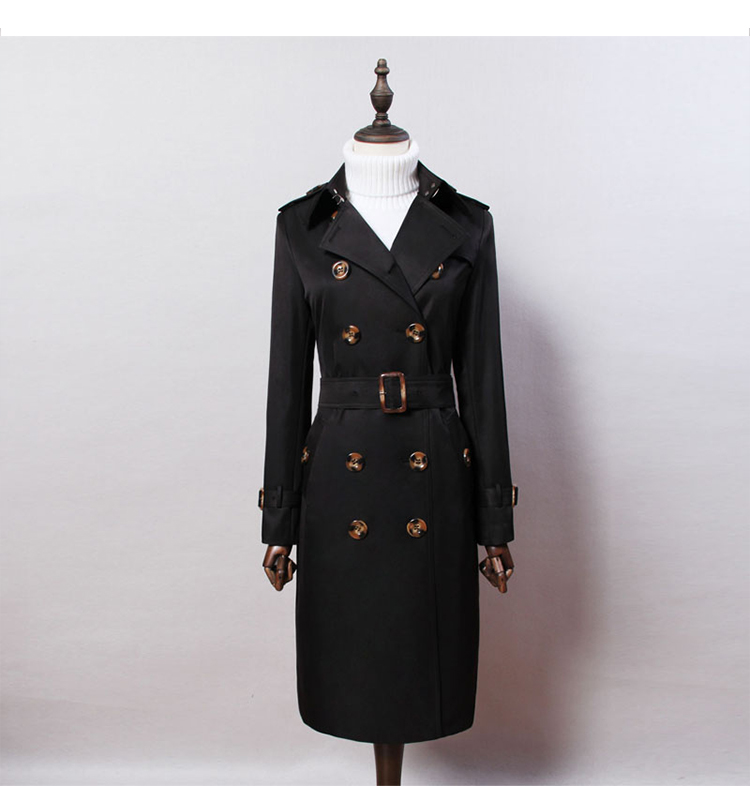 2020 England Double Breasted Trench Coat For Women Long Sleeves Coats ...