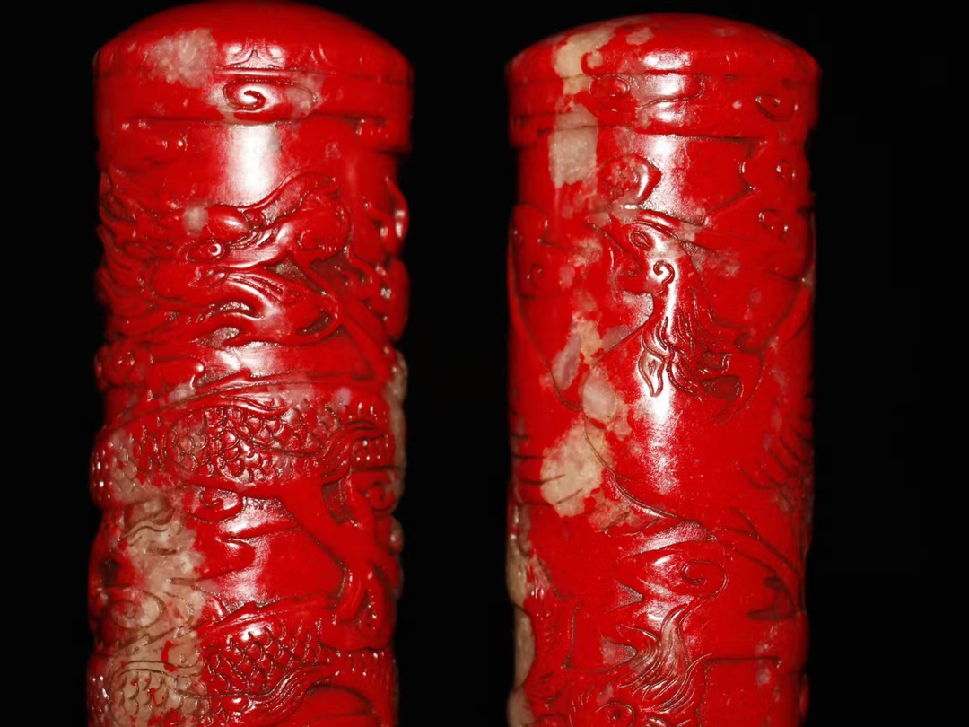 A pair of handmade carving dragon fenghai fenghai feng with a pair of handmade dragon feng