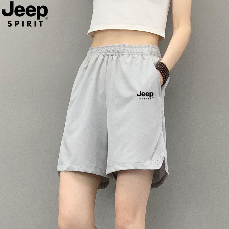 Jeep Quick-Drying Shorts for Women 2026 New Summer Breathable Ice Silk Sports Pants Outdoor Running Five-Point Pants Thin Style