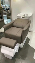 Japanese high-end shampoo bed hairdresser hair salon sitting shampoo bed semi-reclining Flushing bed ceramic basin