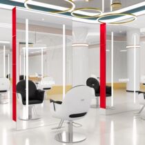 Net Red Hairdressshop Mirror Hair Salon Special Beauty Hair Double Sided Mirror Table Led with lamp haircut mirror light and luxurious new upscale