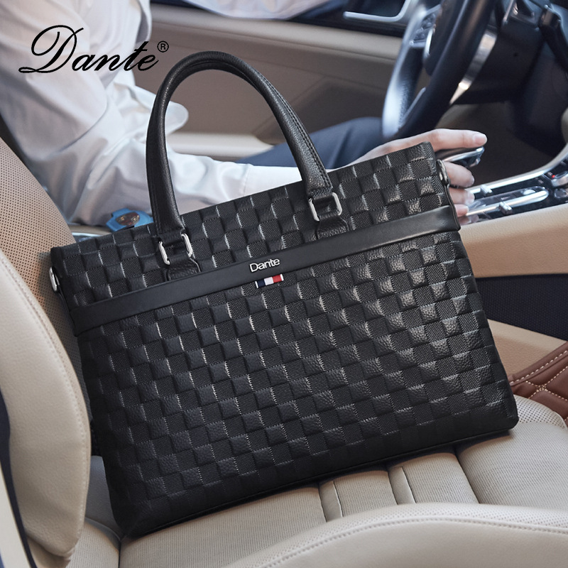 Dante Dandy men's handbag leather shoulder cross-body bag business computer bag business trip large-capacity briefcase