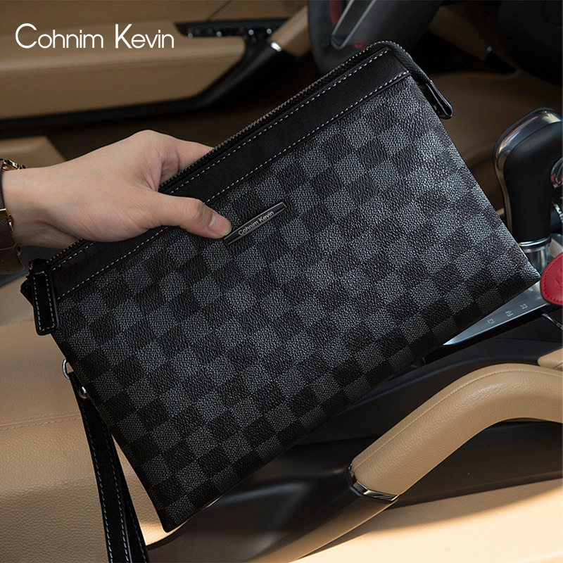 Cohnim Kevin2021 new men's leather clutch bag men's envelope bag men's luxury fashion brand business