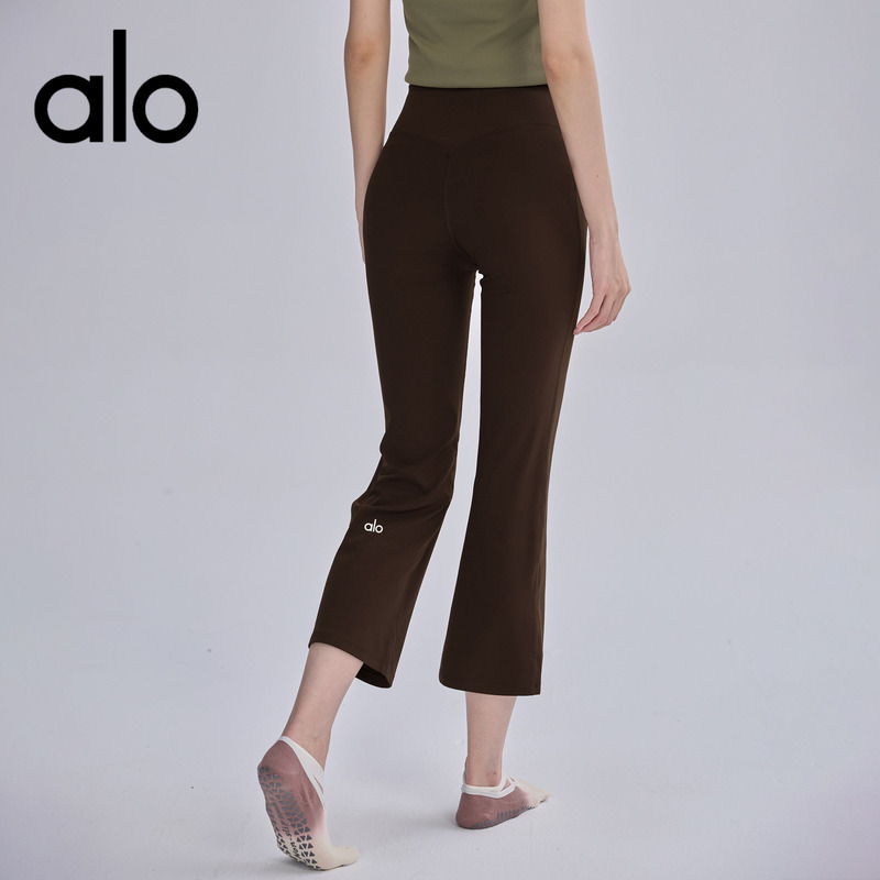 Aio Flared Butt-Lifting Yoga Pants, 8/10 Length, Slim Fit Running Sports Pants for Petite Individuals, Professional Pilates Fitness Leggings