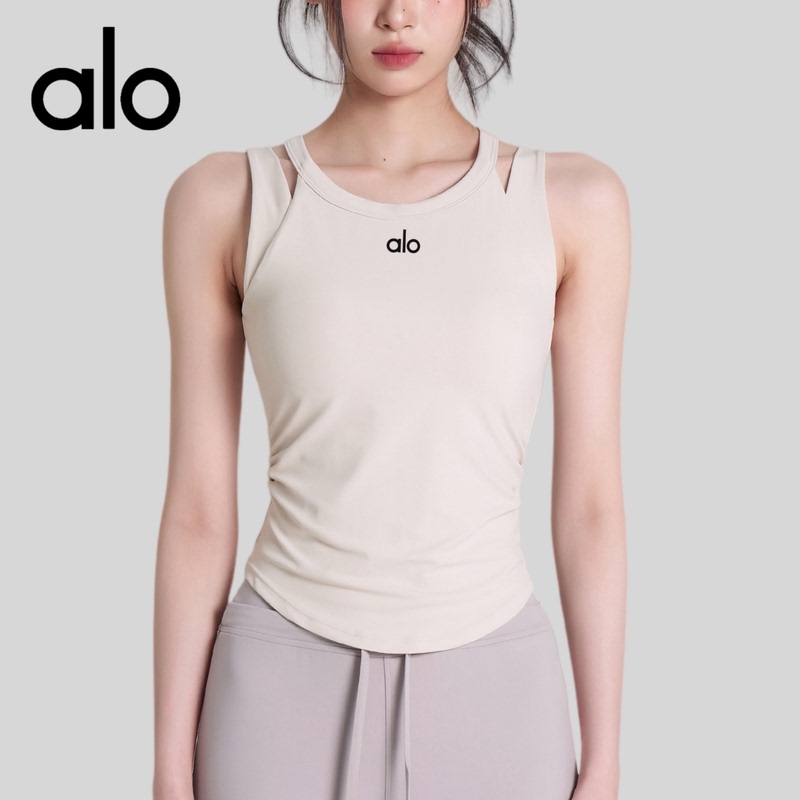 Aio Pilates Fitness Vest with Chest Pads and Waist-Cinching Design, Yoga Training Top, Shockproof Sports Set for Women, Summer
