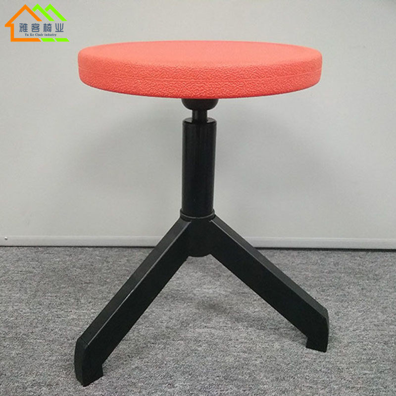 Popular lifting thickened round stool triangle frame plastic round stool lift plastic steel round stool school laboratory small round stool